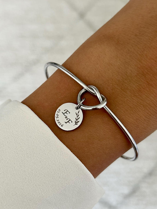 Bracelet jonc personnalisé en acier inoxydable, bracelet mariage, bracelet couple personnalisé, cadeau anniversaire, cadeau fête des mères