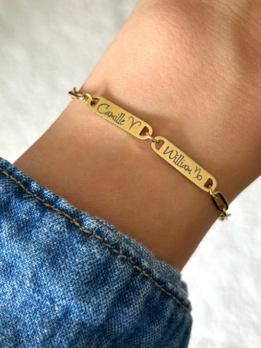 Bracelet Personnalisé Prénoms Enfants, Bijou Nom Zodiac Personnalisé, cadeau unisexe personnalisé, Cadeau Fête des Pères pour mari