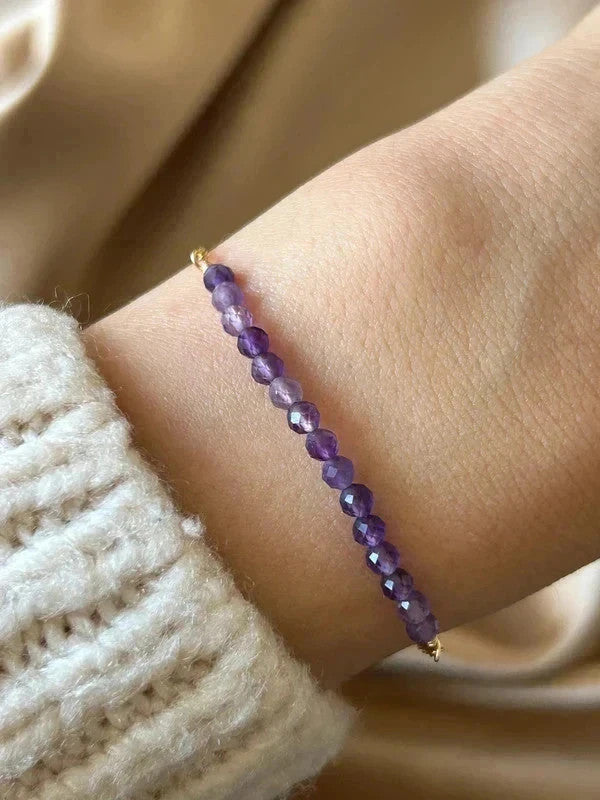 Bracelet en pierre naturelle, bracelet améthyste, cadeau pour elle