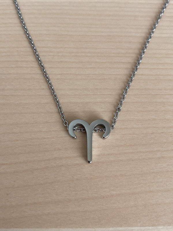 Collier pendentif zodiaque en acier inoxydable, collier chaîne argentée, signe bélier, idée cadeau
