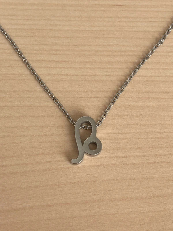 Collier pendentif zodiaque en acier inoxydable, collier chaîne argentée, signe Leo, idée cadeau