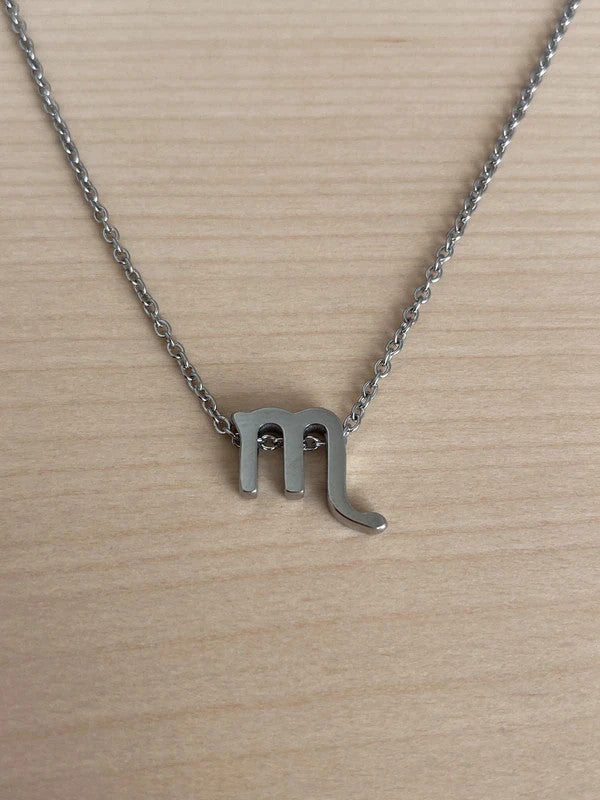 Collier pendentif zodiaque en acier inoxydable, collier chaîne argentée, signe scorpion, idée cadeau