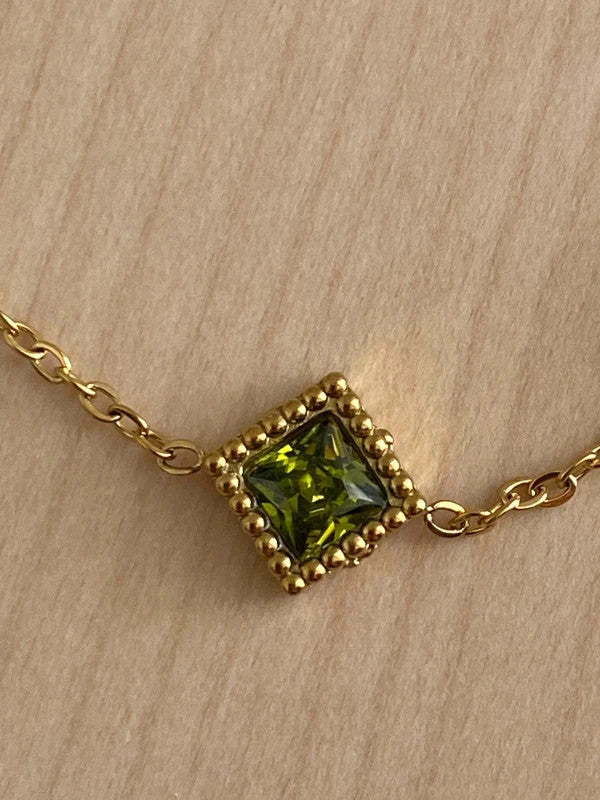 Bracelet femme en acier inoxydable avec pierres naturelles, chaîne dorée, cadeau pour elle