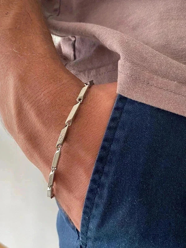Bracelet homme en acier inoxydable, bracelet gourmette unisexe, accessoire homme