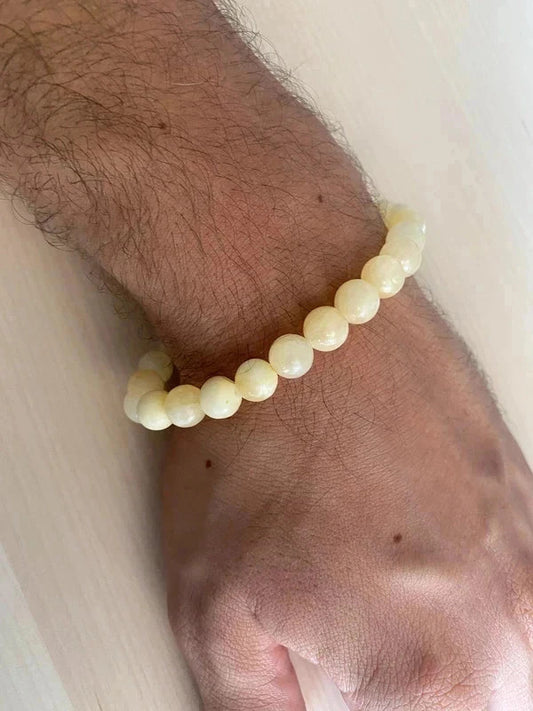 Bracelet pierre naturelle, bracelet calcite, bracelet semi-précieux, cadeau unisexe