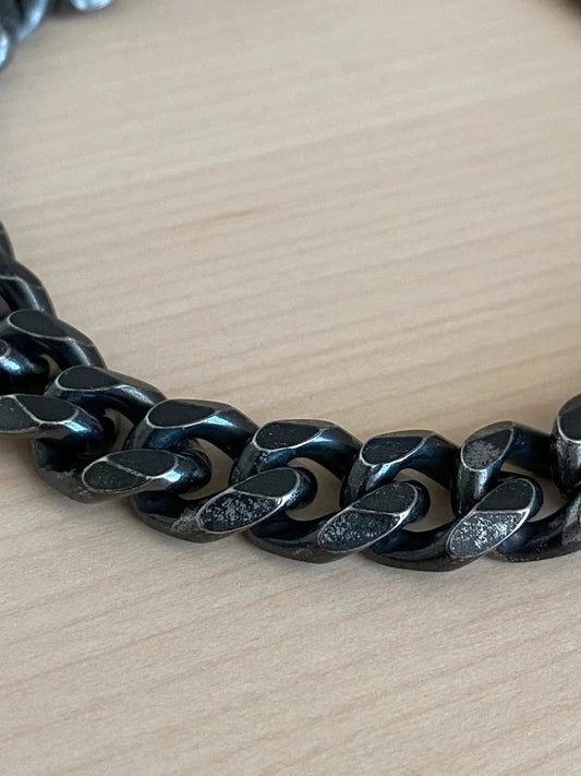 Bracelet homme en acier inoxydable, bracelet chaîne cubaine modèle antique, cadeau pour lui