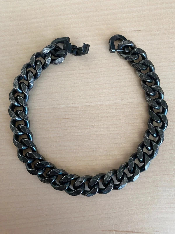 Bracelet homme en acier inoxydable, bracelet chaîne cubaine modèle antique, cadeau pour lui