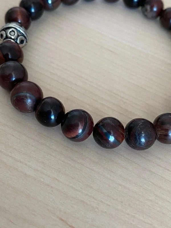 Bracelet en pierre naturelle, bracelet oeil de faucon, cadeau unisexe