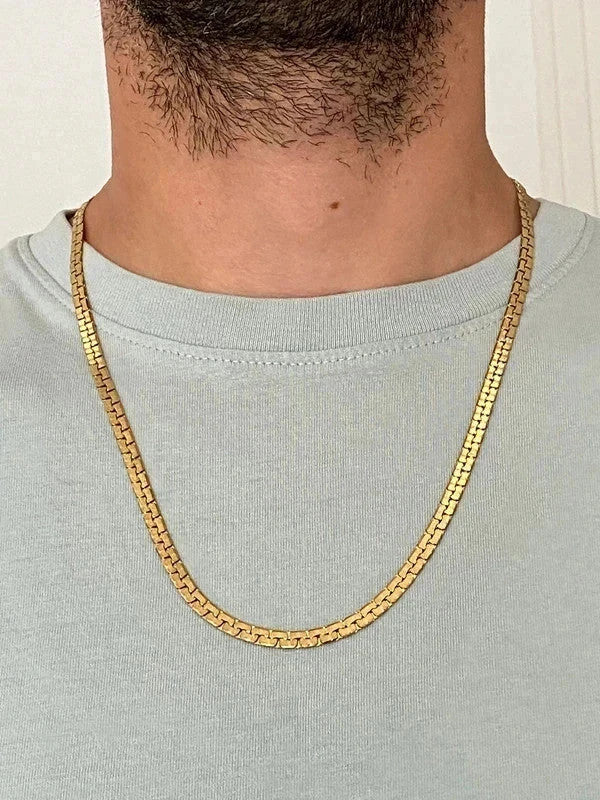 Collier homme en acier inoxydable, collier chaîne escalier, bijou homme, cadeau pour lui