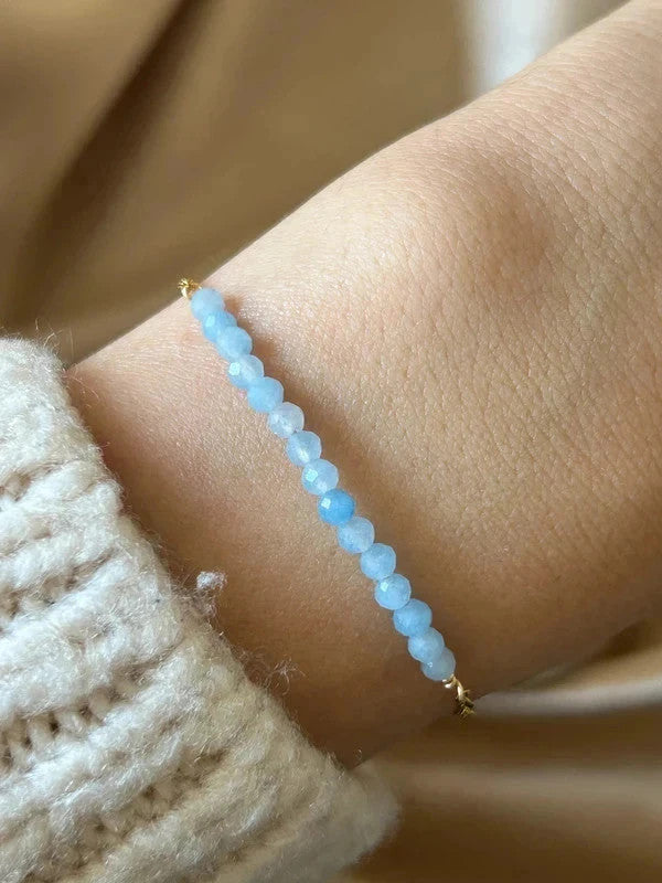 Bracelet en pierre naturelle, apatite blue, cadeau pour elle