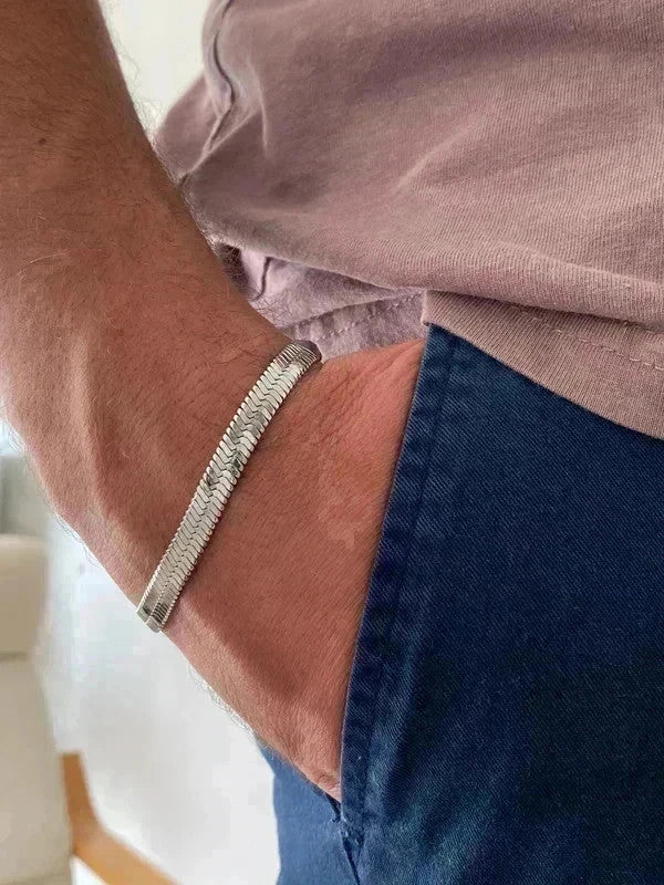 Bracelet en acier inoxydable, bracelet chaîne italienne, bijou homme, cadeau unisexe Very good