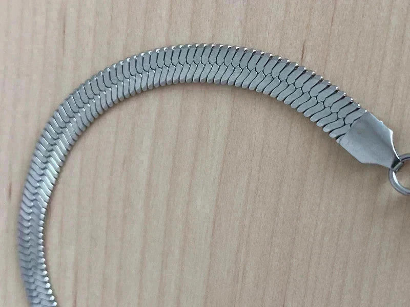 Bracelet en acier inoxydable, bracelet chaîne italienne, bijou homme, cadeau unisexe Very good