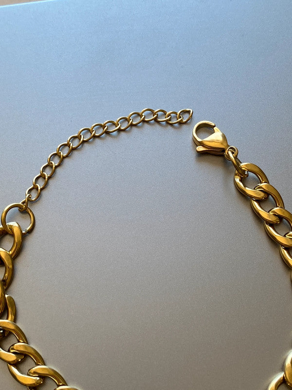 Bracelet femme acier inoxydable, bracelet chaîne or, style vigne, cadeau pour femme