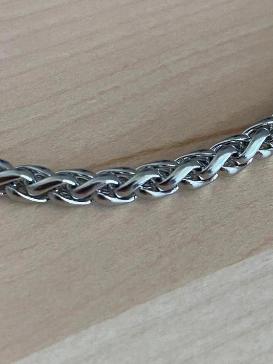 Bracelet en acier inoxydable argenté, bracelet chaîne byzantine, bijou homme, cadeau pour lui