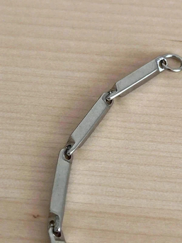 Bracelet homme en acier inoxydable, bracelet gourmette unisexe, bracelet maillon fin