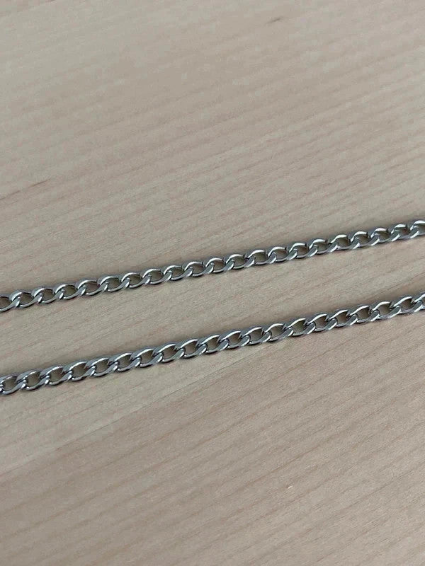 Collier homme en acier inoxydable, collier chaîne argentée cubaine, bijou homme, cadeau pour lui