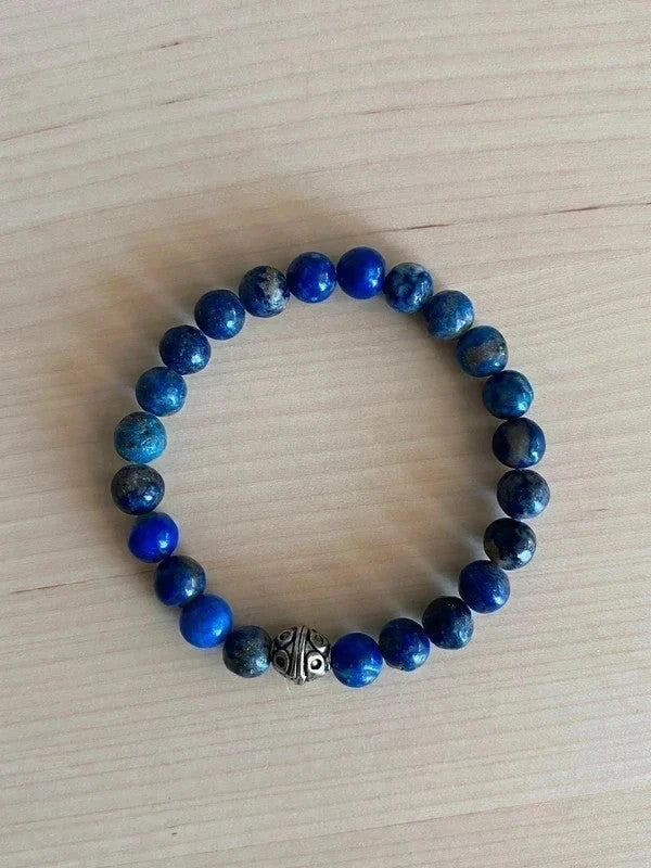 Bracelet pierre naturelle, bracelet lapis-lazuli, bracelet semi-précieux, cadeau unisexe