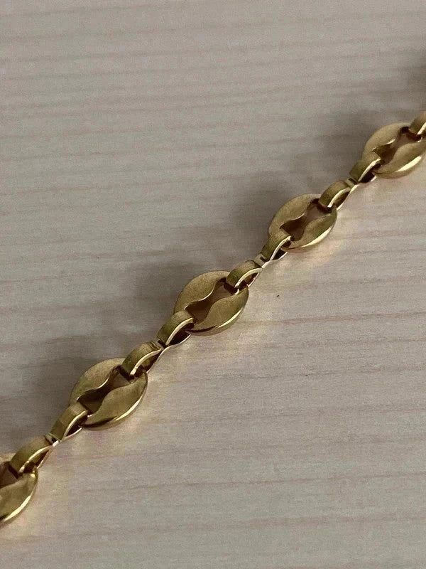 Collier homme acier inoxydable, collier chaîne graine de café, cadeau bijou homme