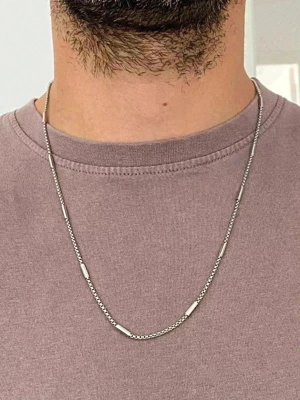 Collier homme en acier inoxydable, collier chaîne sétaire avec maillons, cadeau pour homme