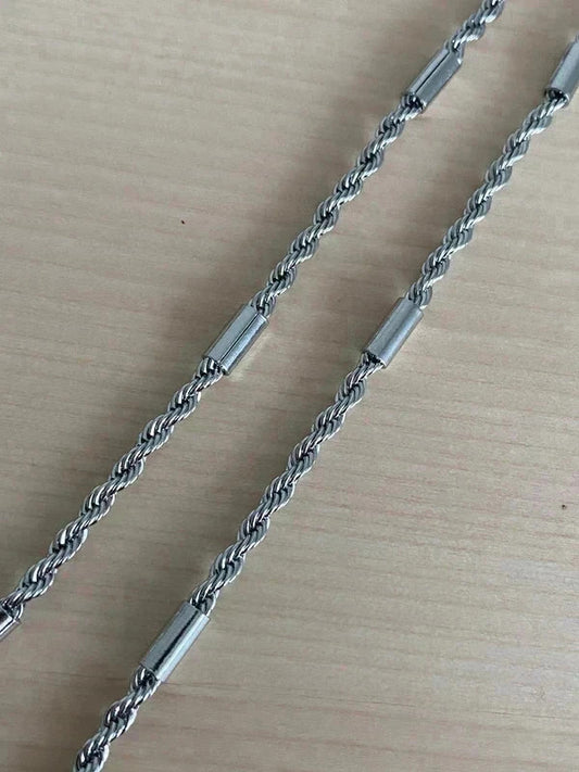 Collier homme en acier inoxydable, collier chaîne torsadée avec maillons, cadeau bijou homme