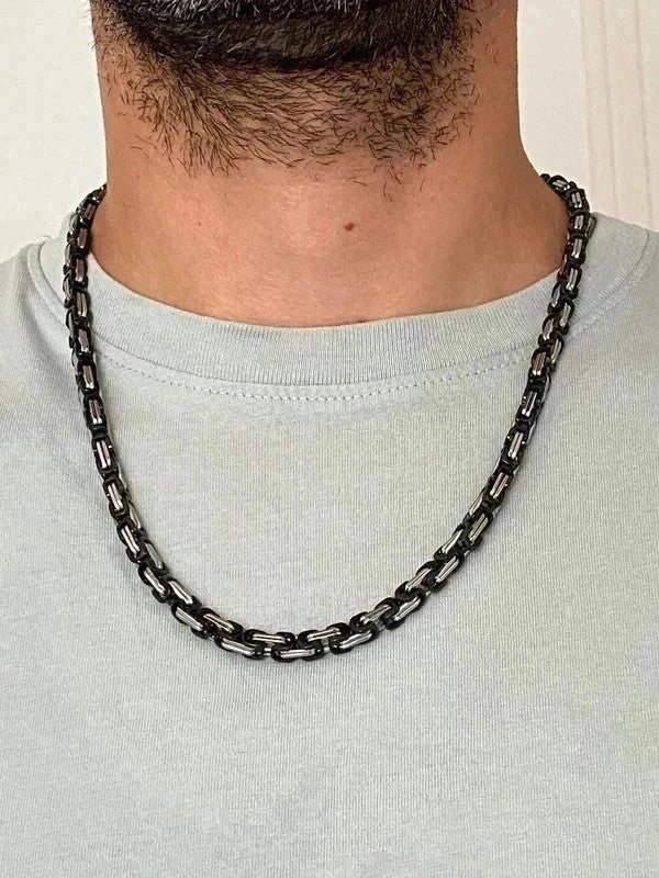Collier en acier inoxydable, collier chaîne viking, bijou homme, cadeau pour lui