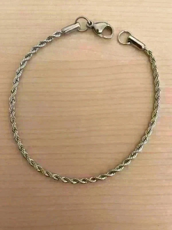 Bracelet torsadé en acier inoxydable, bracelet chaîne torsadée, bijou homme, cadeau pour lui