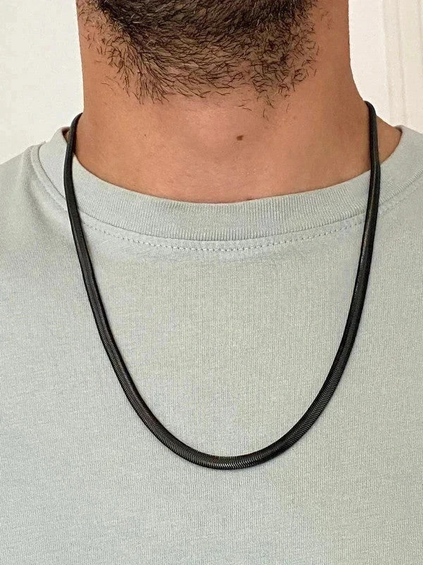 Collier en acier inoxydable, collier chaîne italienne, bijou homme, cadeau pour lui