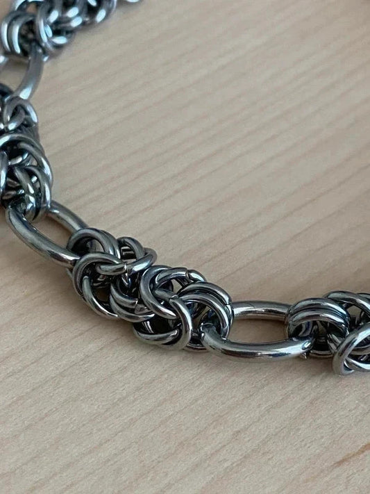 Bracelet homme acier inoxydable, bracelet chaîne nœud grenouille modèle antique, cadeau pour lui