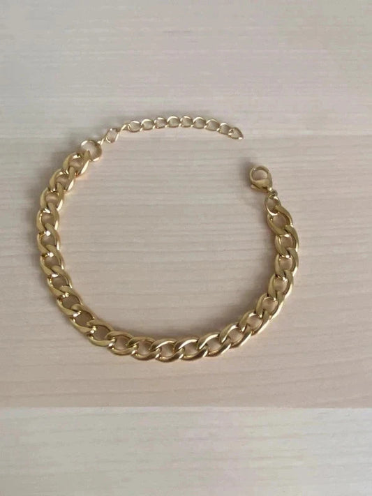 Bracelet homme acier inoxydable, bracelet chaîne doré, chaîne vigne, cadeau pour lui