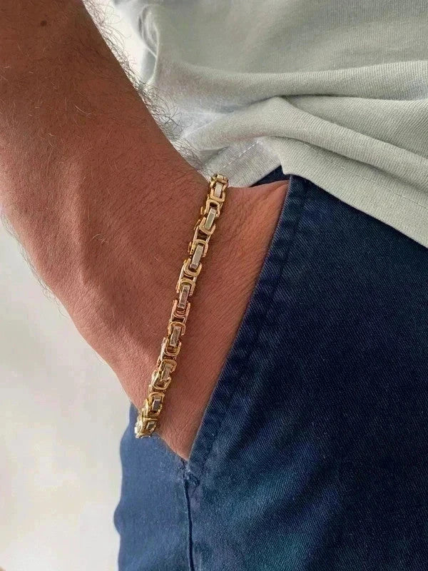 Bracelet en acier inoxydable, bracelet chaîne viking, bijou homme, cadeau pour lui