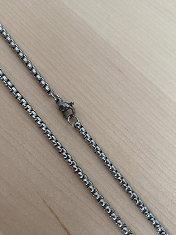 Collier pendante croix acier inoxydable argenté, collier chaîne chrétienne, homme, cadeau religieux