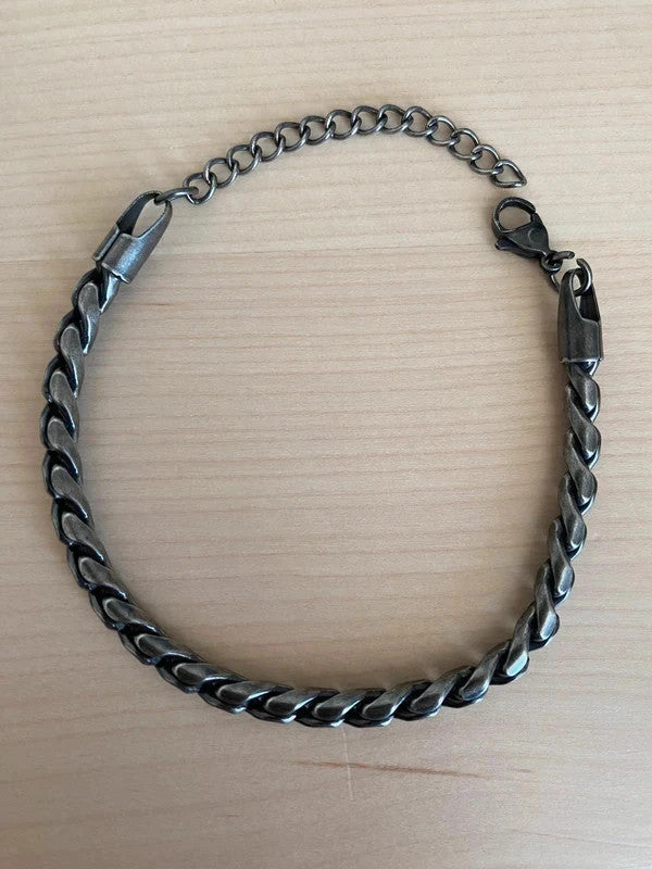 Bracelet homme acier inoxydable modèle antique, bracelet chaîne harmonie, cadeau pour lui