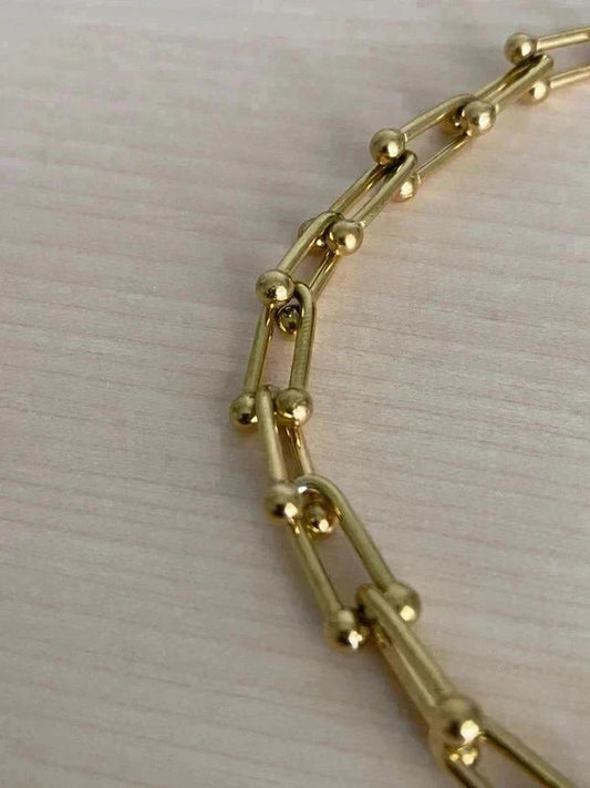 Bracelet chaîne à maillons, bracelet style fer à cheval, cadeau unisexe