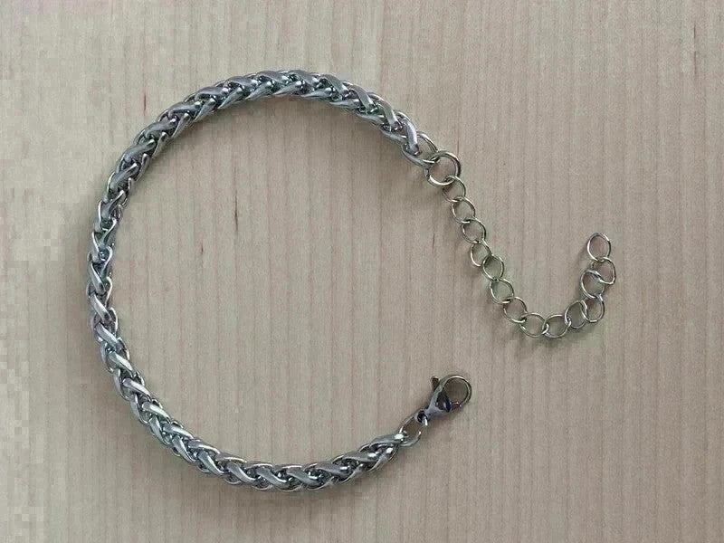Bracelet en acier inoxydable, bracelet chaîne byzantine, bijou homme, cadeau pour lui
