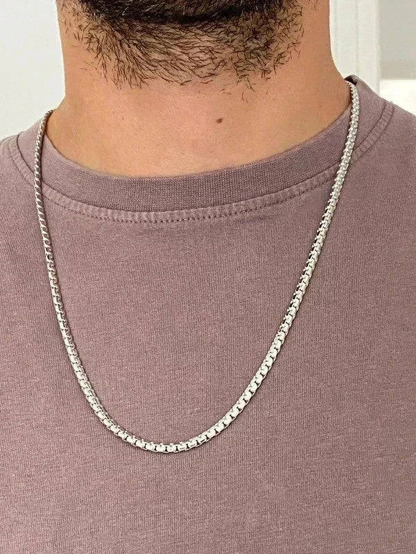 Collier homme en acier inoxydable, collier chaîne escalier, bijou homme, cadeau pour lui