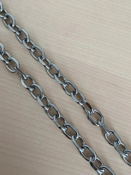 Collier homme en acier inoxydable, collier chaîne trombone, bijou homme, cadeau pour lui