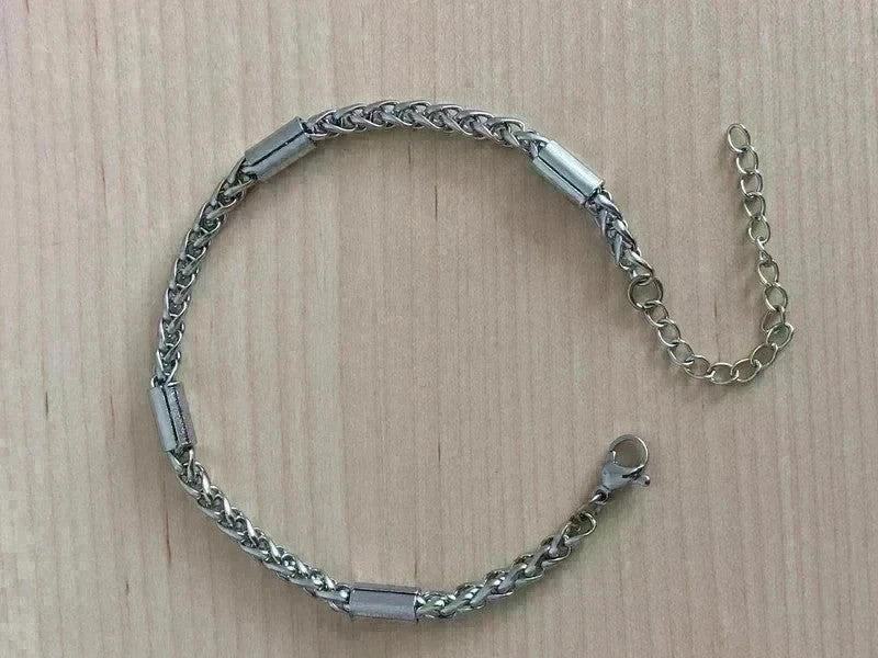 Bracelet en acier inoxydable, bracelet chaîne byzantine avec maillons, bijou homme, cadeau pour lui