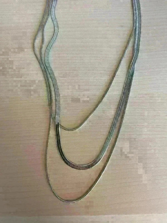 Collier à trois chaînes serpents, ensemble de colliers multi-chaînes argentées, cadeau pour elle