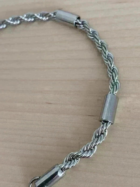 Bracelet homme en acier inoxydable, bracelet chaîne torsadée avec maillons, bijou pour lui