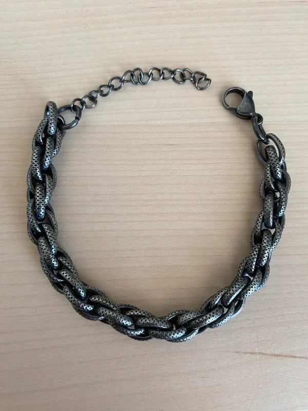 Bracelet homme en acier inoxydable, bracelet chaîne kerberos modèle antique, cadeau pour lui