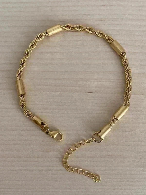 Bracelet homme en acier inoxydable, bracelet chaîne torsadée avec maillons, bijou homme