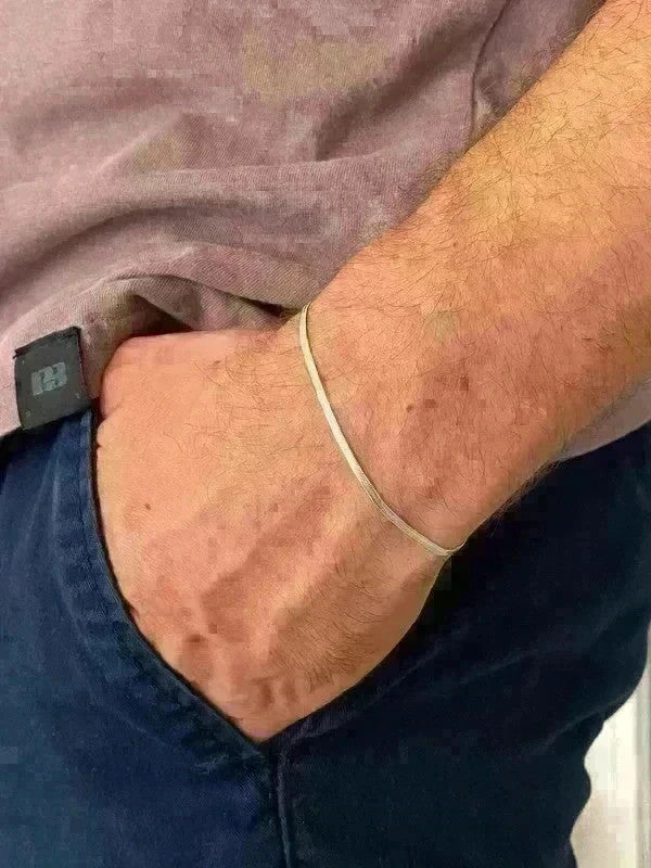 Bracelet homme en acier inoxydable, bracelet chaîne italienne, cadeau pour lui