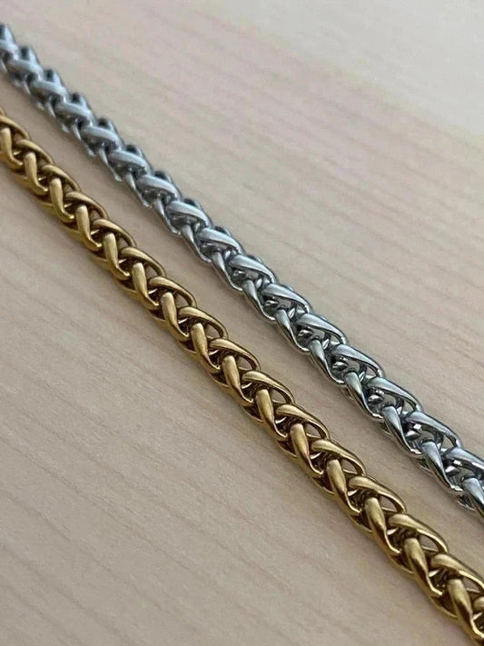 Collier en acier inoxydable doré, collier chaîne byzantine, bijou homme, cadeau pour lui