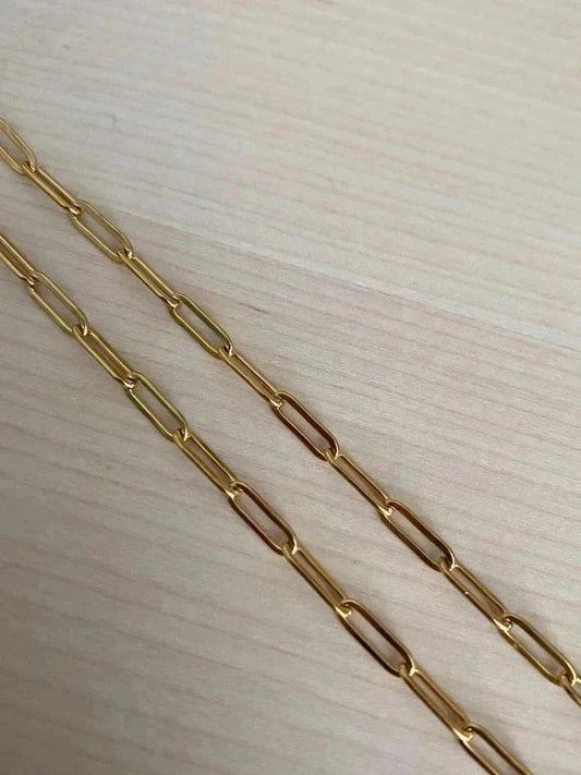 Collier homme en acier inoxydable, collier chaîne trombone fin, bijou homme, cadeau pour lui