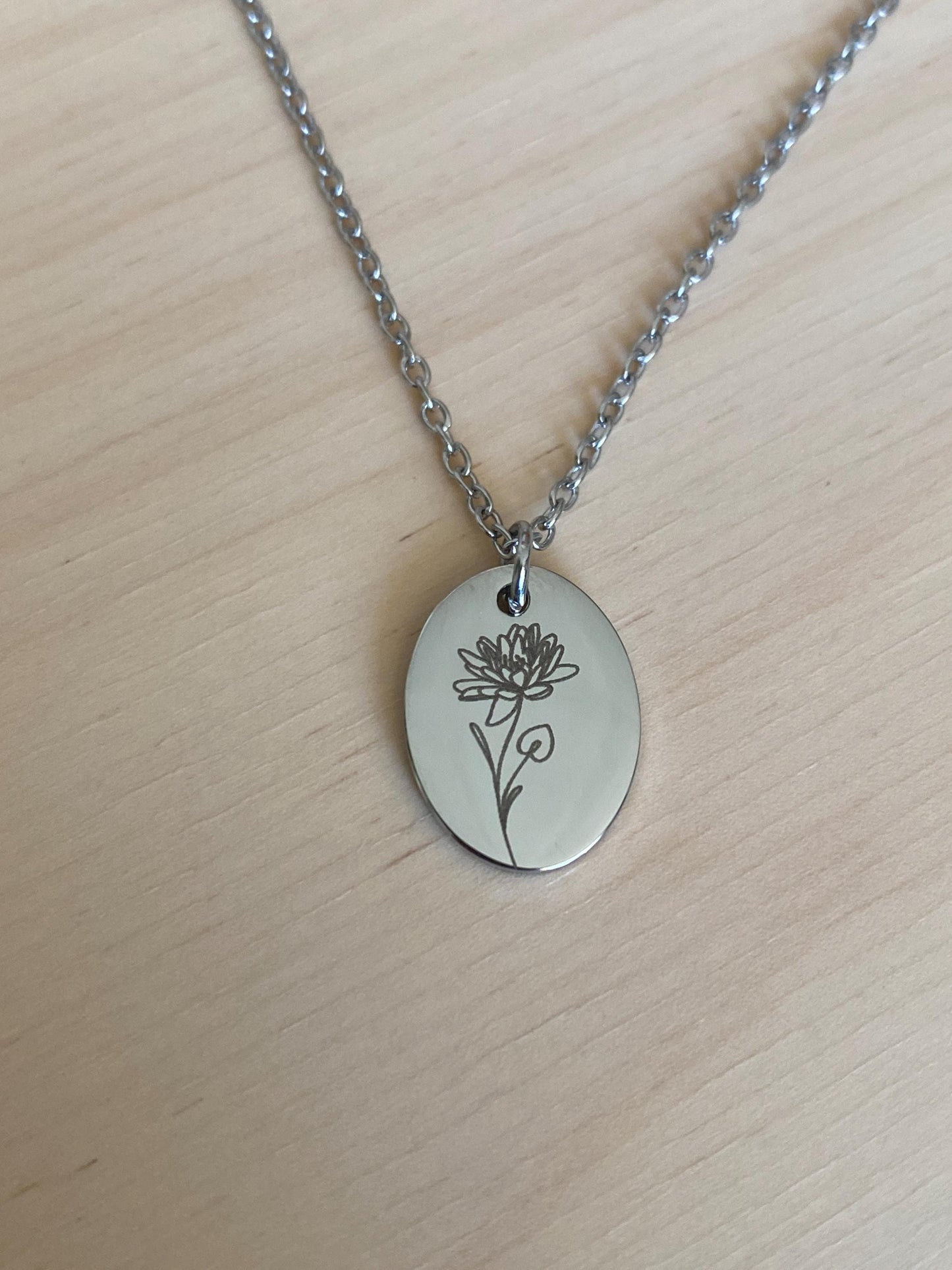 Collier floral personnalisé, collier femme fleur de naissance, collier maman, cadeau marraine, cadeau naissance, cadeau fête des mères