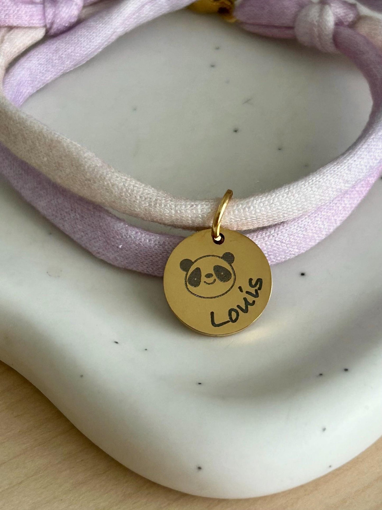 Bracelet personnalisé en cordon liberty, bracelet enfant prénom personnalisé, bracelet doudou, bracelet animal à graver, fête des mères