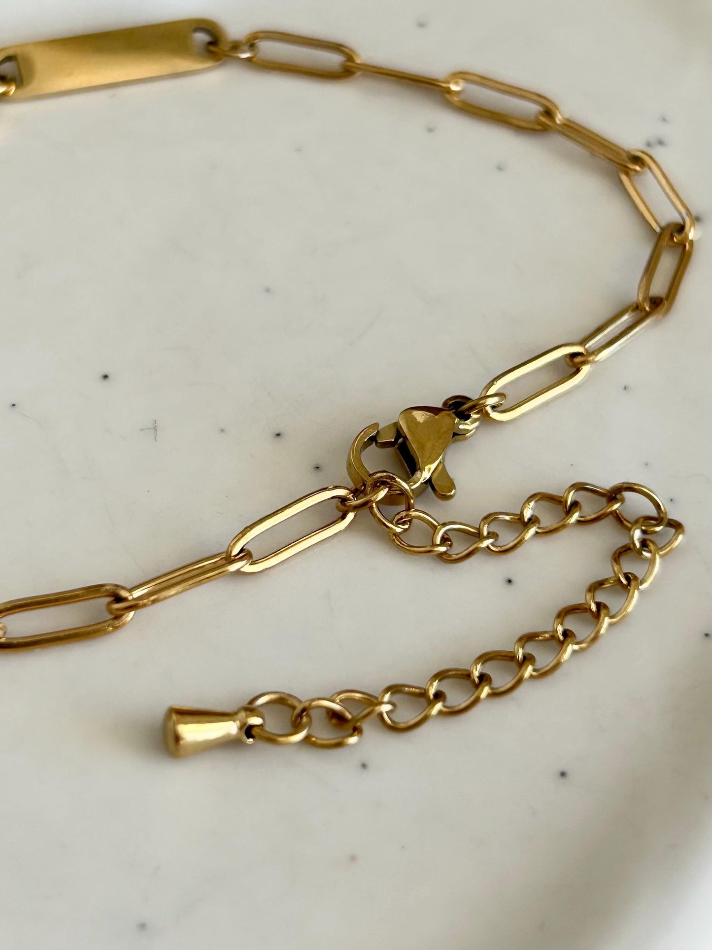 Bracelet personnalisé en acier inoxydable, bracelet barre avec prénoms gravés, bracelet chaîne trombone ajustable, cadeau fête des mères