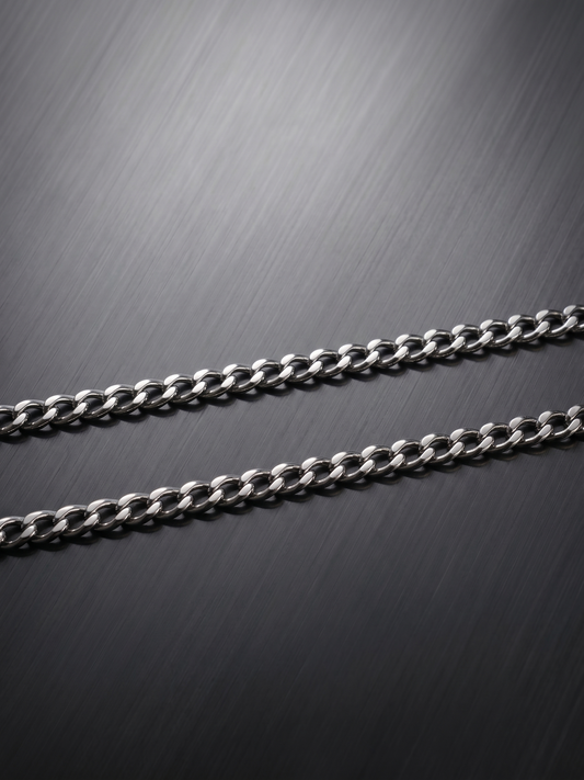 Collier homme en acier inoxydable, collier chaîne argentée cubaine, bijou homme, cadeau pour lui