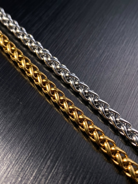 Collier en acier inoxydable doré, collier chaîne byzantine, bijou homme, cadeau pour lui