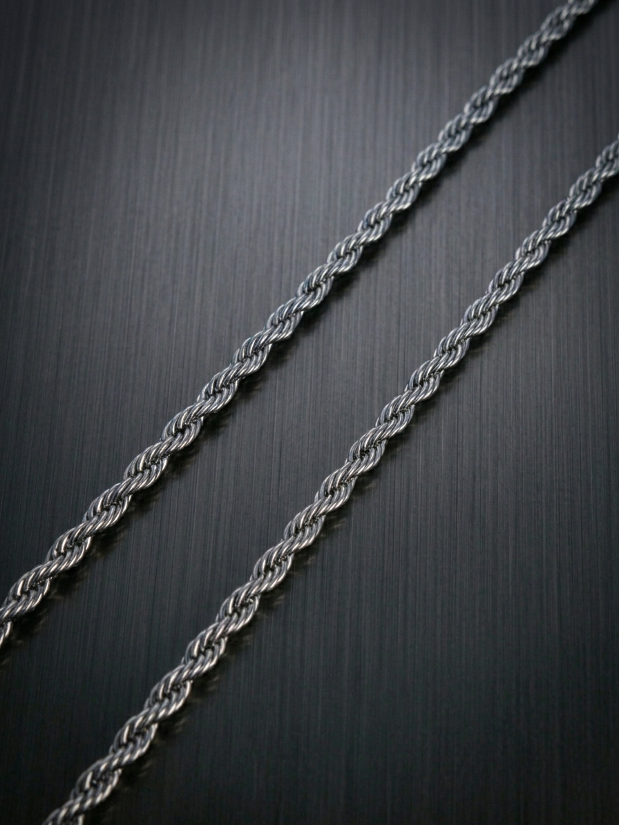 Collier homme en acier inoxydable, collier chaîne torsadée, bijou homme, cadeau pour lui